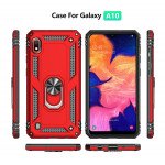 Wholesale Samsung Galaxy A10 Tech Armor Ring Grip Case with Metal Plate (Rose Gold)